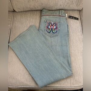 Embroidered Butterfly Light Blue Jeans Size Waist 12 Inseam 30 1/2